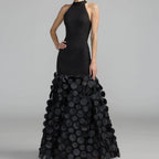 Black halter neck gown