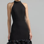 Black halter neck gown