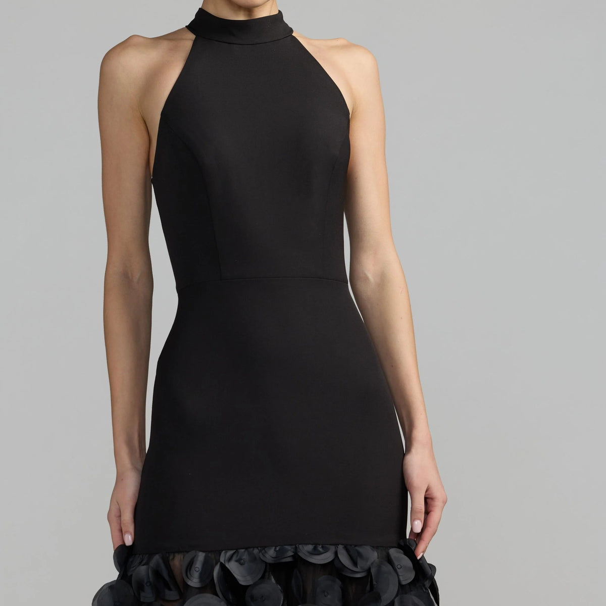 Black halter neck gown