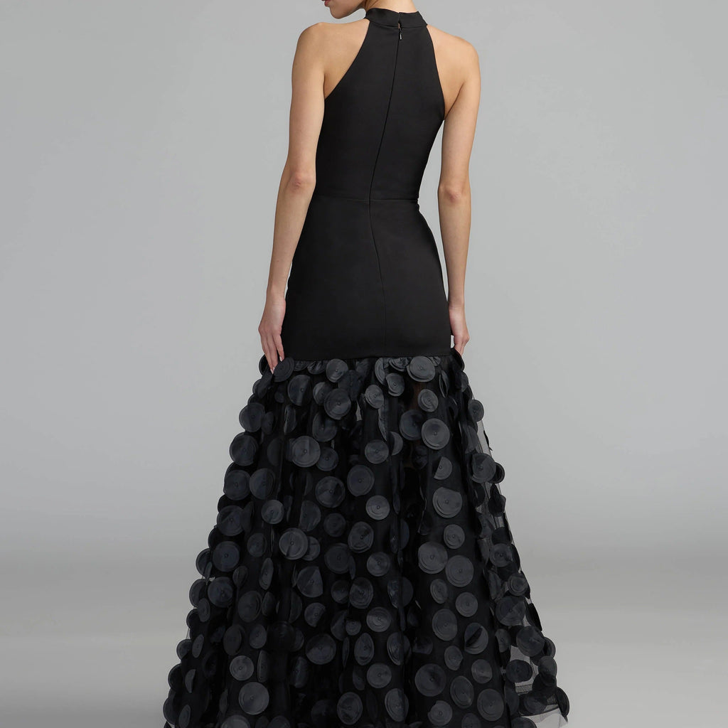 Black halter neck gown