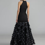Black halter neck gown