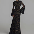 Black high neck open back maxi dress