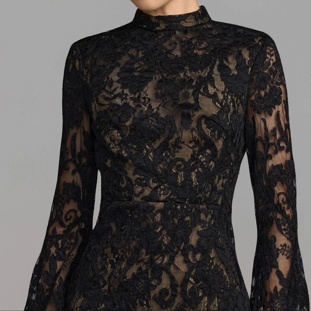 Black high neck open back maxi dress